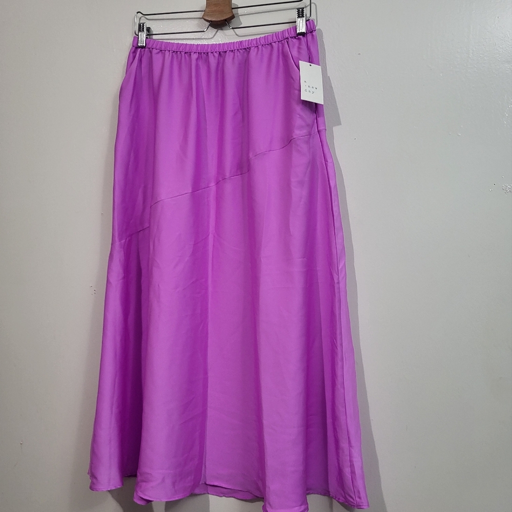 NWT Women's Maxi A-Line Slip Skirt - A New Day Purple Violet Medium - Picture 2 of 5